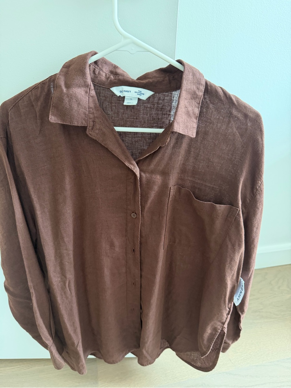 Old Navy Women’s linen Brown Button-Down Shirt